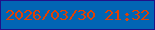 文字の大きさ：1、枠の色：201188、背景の色：0265b4、文字の色：e14103 無料ブログパーツのブログ時計