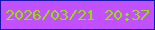 文字の大きさ：3、枠の色：2012ab、背景の色：c150ff、文字の色：9adb08 無料ブログパーツのブログ時計
