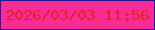 文字の大きさ：2、枠の色：20149b、背景の色：fa2a96、文字の色：d92620 無料ブログパーツのブログ時計