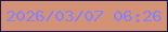 文字の大きさ：1、枠の色：20164c、背景の色：d39276、文字の色：8480fe 無料ブログパーツのブログ時計