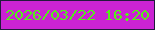 文字の大きさ：4、枠の色：201a3b、背景の色：ca23d3、文字の色：53f01a 無料ブログパーツのブログ時計