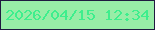 文字の大きさ：5、枠の色：201a40、背景の色：98eda7、文字の色：3eee8d 無料ブログパーツのブログ時計