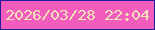 文字の大きさ：2、枠の色：201f9c、背景の色：f25dbd、文字の色：f0e1b6 無料ブログパーツのブログ時計