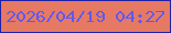 文字の大きさ：4、枠の色：2021a7、背景の色：e67964、文字の色：5f59f1 無料ブログパーツのブログ時計
