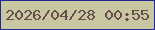 文字の大きさ：1、枠の色：202991、背景の色：c9c7a1、文字の色：664c4a 無料ブログパーツのブログ時計