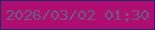 文字の大きさ：1、枠の色：202a6d、背景の色：b00d73、文字の色：655e82 無料ブログパーツのブログ時計