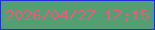 文字の大きさ：2、枠の色：202eda、背景の色：539e72、文字の色：e35e79 無料ブログパーツのブログ時計