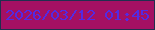 文字の大きさ：3、枠の色：202f4f、背景の色：a41063、文字の色：532ae4 無料ブログパーツのブログ時計