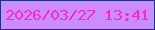 文字の大きさ：4、枠の色：202f86、背景の色：cc8cfa、文字の色：f628de 無料ブログパーツのブログ時計