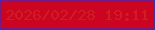文字の大きさ：3、枠の色：2030eb、背景の色：cb0422、文字の色：d01c23 無料ブログパーツのブログ時計