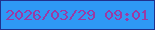 文字の大きさ：5、枠の色：20318d、背景の色：2e99f5、文字の色：9a3aa4 無料ブログパーツのブログ時計
