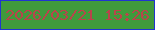 文字の大きさ：2、枠の色：2034d0、背景の色：409a3c、文字の色：ba444b 無料ブログパーツのブログ時計