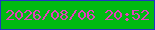 文字の大きさ：5、枠の色：2036c3、背景の色：00ba12、文字の色：e340bb 無料ブログパーツのブログ時計