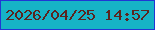文字の大きさ：3、枠の色：2036d4、背景の色：16b3c6、文字の色：5b241e 無料ブログパーツのブログ時計