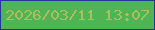 文字の大きさ：3、枠の色：203798、背景の色：4fb454、文字の色：aebc62 無料ブログパーツのブログ時計