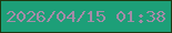 文字の大きさ：4、枠の色：203812、背景の色：1d9f78、文字の色：a58ba8 無料ブログパーツのブログ時計