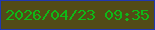 文字の大きさ：3、枠の色：2038b0、背景の色：524b16、文字の色：0fb817 無料ブログパーツのブログ時計