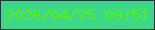 文字の大きさ：5、枠の色：20393c、背景の色：3bd987、文字の色：5aed16 無料ブログパーツのブログ時計