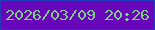 文字の大きさ：3、枠の色：203cbd、背景の色：6706ba、文字の色：80ce83 無料ブログパーツのブログ時計