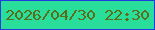 文字の大きさ：5、枠の色：203cdf、背景の色：29dd9b、文字の色：5c6d1a 無料ブログパーツのブログ時計