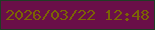 文字の大きさ：2、枠の色：203d25、背景の色：6a0f48、文字の色：7b6404 無料ブログパーツのブログ時計