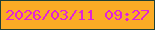 文字の大きさ：5、枠の色：204034、背景の色：fbab25、文字の色：e222d6 無料ブログパーツのブログ時計