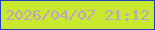 文字の大きさ：4、枠の色：2041b9、背景の色：c8e92e、文字の色：bea1cf 無料ブログパーツのブログ時計