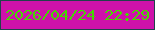 文字の大きさ：3、枠の色：20424b、背景の色：ce12aa、文字の色：45d801 無料ブログパーツのブログ時計