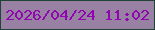 文字の大きさ：2、枠の色：204336、背景の色：9981a4、文字の色：9006ae 無料ブログパーツのブログ時計