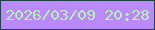 文字の大きさ：4、枠の色：204343、背景の色：ba89fc、文字の色：b6f1b0 無料ブログパーツのブログ時計