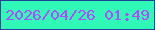 文字の大きさ：2、枠の色：204398、背景の色：30f8b6、文字の色：b449f9 無料ブログパーツのブログ時計