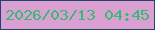 文字の大きさ：4、枠の色：20446d、背景の色：d9a0d1、文字の色：35bb76 無料ブログパーツのブログ時計