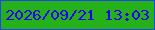 文字の大きさ：4、枠の色：2047eb、背景の色：24b11a、文字の色：1102f7 無料ブログパーツのブログ時計