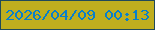 文字の大きさ：2、枠の色：20495a、背景の色：bfae1e、文字の色：087fcb 無料ブログパーツのブログ時計