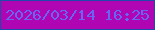 文字の大きさ：3、枠の色：204aaa、背景の色：b005b2、文字の色：6964f4 無料ブログパーツのブログ時計
