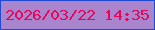 文字の大きさ：4、枠の色：204ad4、背景の色：a985cd、文字の色：e7065c 無料ブログパーツのブログ時計
