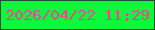 文字の大きさ：4、枠の色：204b3b、背景の色：09fa3c、文字の色：f44395 無料ブログパーツのブログ時計