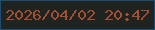 文字の大きさ：2、枠の色：204c73、背景の色：202421、文字の色：a54f32 無料ブログパーツのブログ時計