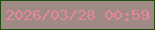 文字の大きさ：2、枠の色：204d12、背景の色：9f8a86、文字の色：e78798 無料ブログパーツのブログ時計