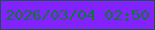 文字の大きさ：3、枠の色：204f4d、背景の色：8223fd、文字の色：0a7831 無料ブログパーツのブログ時計