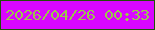 文字の大きさ：1、枠の色：205108、背景の色：d906ff、文字の色：9bc64b 無料ブログパーツのブログ時計