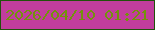 文字の大きさ：4、枠の色：20510b、背景の色：c13d9d、文字の色：73920c 無料ブログパーツのブログ時計