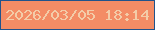 文字の大きさ：2、枠の色：20538b、背景の色：f38c65、文字の色：f3cca8 無料ブログパーツのブログ時計