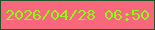 文字の大きさ：4、枠の色：205429、背景の色：f8677b、文字の色：90f71d 無料ブログパーツのブログ時計
