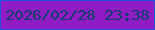 文字の大きさ：2、枠の色：2054e5、背景の色：901cc5、文字の色：013e66 無料ブログパーツのブログ時計