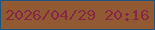 文字の大きさ：1、枠の色：205579、背景の色：925a32、文字の色：852846 無料ブログパーツのブログ時計