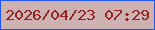 文字の大きさ：3、枠の色：2055f2、背景の色：ceb2b2、文字の色：942323 無料ブログパーツのブログ時計