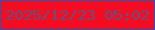文字の大きさ：2、枠の色：2058b2、背景の色：f50b22、文字の色：68507e 無料ブログパーツのブログ時計