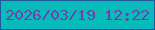 文字の大きさ：4、枠の色：20599e、背景の色：07bbba、文字の色：6d43ab 無料ブログパーツのブログ時計