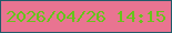 文字の大きさ：3、枠の色：205b6a、背景の色：e97491、文字の色：66c41a 無料ブログパーツのブログ時計